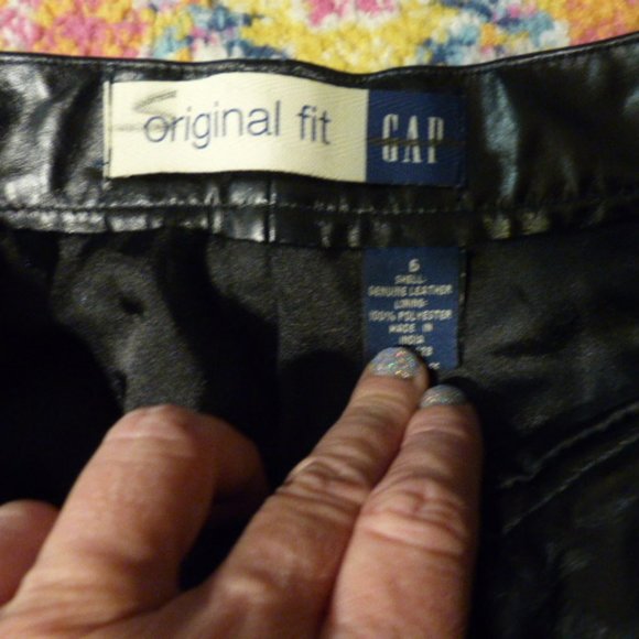 GAP black leather pants Size 6 - Picture 5 of 9
